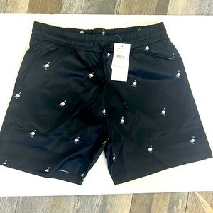 Staple Board Shorts NWT size Small black pigeon print